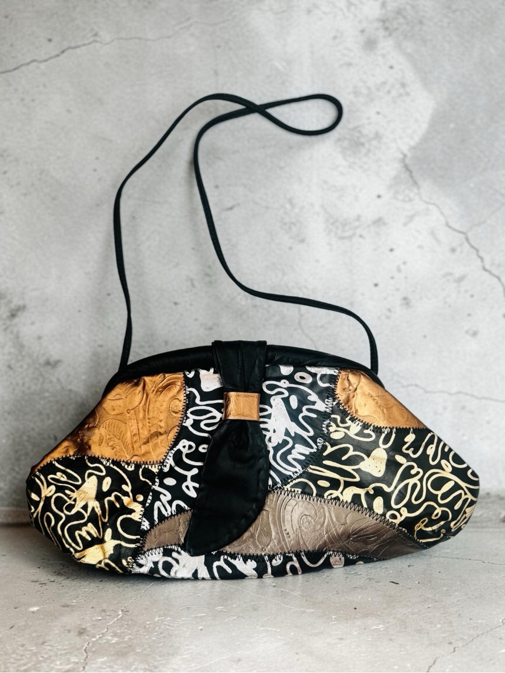 authentic 90’s vintage patchwork shoulder bag